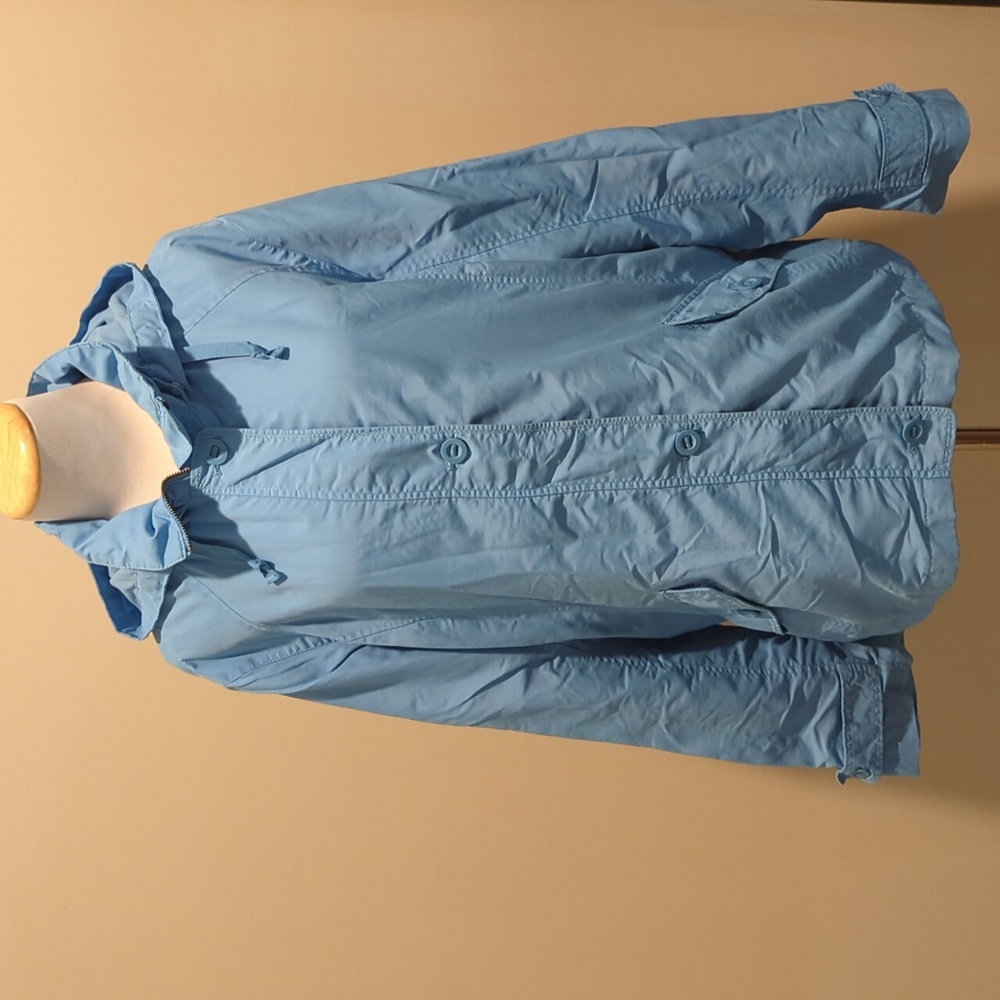 Lands' End lightweight jacket, fall coat, removable hood, women's large - Picture 2 of 16